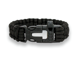 SURVIVAL PARACORD BRACELET WITH FIRE STARTER AND WHISTLE